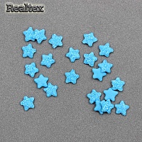 Набор "Звёздочки" из глиттерного фоамирана 6мм (100шт) цв.бирюза