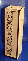 Заготовка для декорирования деревянная Коробка для вина №10 "Виноград" (полоса) 38*11*11см
