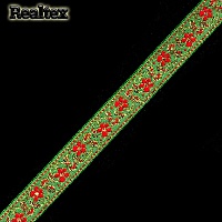 Тесьма жакардовая 17мм с1856г17 рис.9599 "в" (25м) цв.зеленый/золото