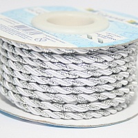 Шнур GC-032 витой 3мм "Гамма" цв.001/серебро белый
