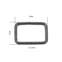 Рамка металлическая TSW 25х15х2.3мм цв.чёрный никель 