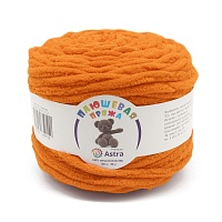Пряжа Астра "Плюшевая" (100%полиэстер) (2*100гр*80м) цв.203 светло-оранжевый