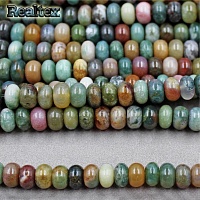 Бусины Реалтекс из натурального камня Радонит рондель 5*8мм дл.38см (72шт) цв.зеленый mix