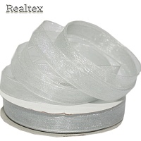 Лента капроновая 10мм Realtex цв.3142 св.серый