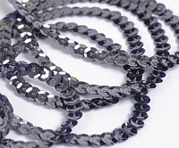 Пайетки на нитях плоские TBY-FLKU06-SB 6мм цв.02 черный