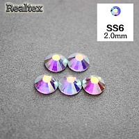 Стразы термоклеевые REALTEX 06-SS (аналог страз Чехия) цв.AB crystal 