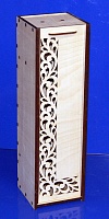 Заготовка для декорирования деревянная Коробка для вина №5 с орнаментом 38*11*11см