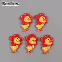 Декор для творчества пластик 10716288 "Утенок в цветной шапке" 