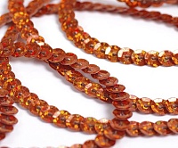 Пайетки на нитях плоские TBY-FLKU06-LB 6мм цв.50100 медный