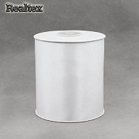 Лента атласная 100мм Realtex (22,5м) цв.3001 белый
