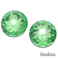 Стразы пластиковые пришивные AB-1 большие цв.салатовый 