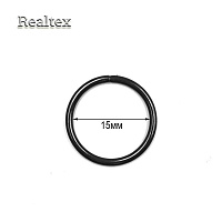 Кольцо разъёмное металлическое 15*2,0мм RS цв.черный никель