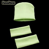 Комплект одежды 28875 для игрушек (шапка + гетры) цв.светло-зелёный  