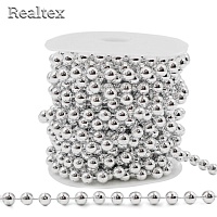 Бусины тесьма Realtex  8мм цв.серебро