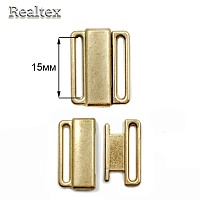 Застежка для купальника металлическая Realtex 15мм (25шт) цв.платина