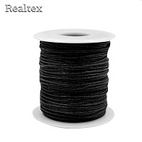  Шнур вощенный Realtex 1мм цв.черный