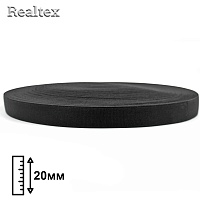 Резинка тканая Realtex  УЛЬТРА 20мм (33м) (Тайвань) цв.черный