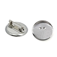 Заготовка для броши Реалтекс круглая 30мм цв.никель