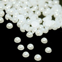 Полу-бусы Realtex  3мм (10000шт) цв.молочный 