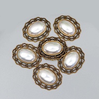 Декор для творчества металл 6260217 "Овал в золотой оправе" 27*23*6мм (2шт) 