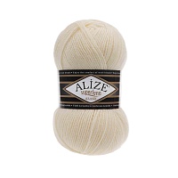 Пряжа Alize "Super Lana Klasik" (100гр) цв.001 кремовый