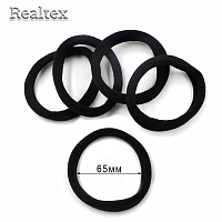 Резинки для волос Realtex 65мм нейлон (50шт) цв.черный 