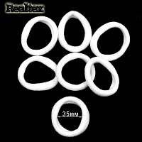 Резинки для волос Realtex 35мм нейлон (100шт) цв.белый 