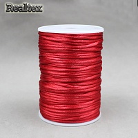 Шнур круглый атласный  Realtex 2мм (91.5м) цв.088 темно-красный