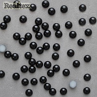 Полу-бусы Realtex  4мм (500гр) цв.02 черный 