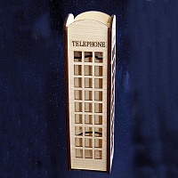 Заготовка для декорирования деревянная Коробка для вина "Телефонная будка" 42*11*11см 