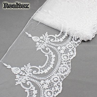 Кружево на сетке  230мм TBY 40470 (13,7м) цв.01 белый