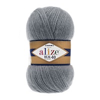 Пряжа "Angora Real 40" (100гр) цв.087 средне серый