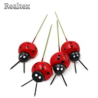 Декор Реалтекс Божья коровка 18*34мм на проволоке + 60мм (25шт)