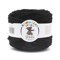 Пряжа Астра "Плюшевая" (100%полиэстер) (2*100гр*80м) цв.999 чёрный