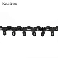 Тесьма с эластичными петлями Realtex 15мм 9370 цв.черный