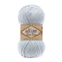 Пряжа Alize "Baby Best" (100гр) цв.224 светло-серый