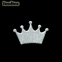 Набор "Корона" из глиттерного фоамирана 50*35мм (10 шт) цв.серебро