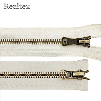 Молния металл Т.5 2замка 80см разъемная цв.антик/571 молочный