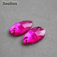 Стразы пришивные стекло капля 10,5*18мм Реалтекс цв.27 Fuchsia