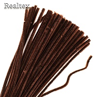 Проволока "Синель" Realtex для творчества N d-6мм 30см (100шт) цв.А-021 темный кофе