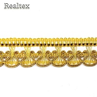 Тесьма Realtex металлизированная 27мм 10578 цв.золото