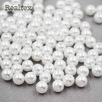 Бусины пластик Realtex 6мм Premium (500гр) цв.белый