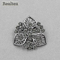 Брошь со стразами Реалтекс FR-8-29 (2шт) цв.черный никель