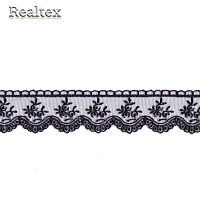 Кружево Реалтекс на сетке  40мм 4BE4013 (12м) цв.темно-синий