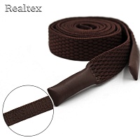 Шнур с наконечниками Realtex R- 3 Fashion плоский шир.15мм 140см (10шт) цв.коричневый