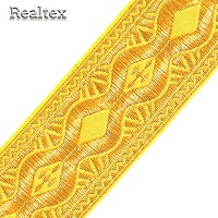 Галун православный 50мм с2849г17 "Волна" рис.9110"в" цв.желтый/золото