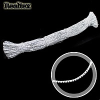 Резинка шляпная 2,5мм Realtex с точками (100м) цв.белый/черный