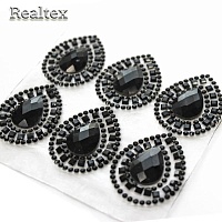 Термоаппликации-стразы №27 на листе (8шт) цв.черный