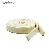 Шнур с наконечниками Realtex R- 2 плоский однотонный шир.12мм дл.140см (10шт) цв.молочный