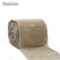  Тесьма-стразы (имитация) пластик  Реалтекс-30 120мм цв.св.золото